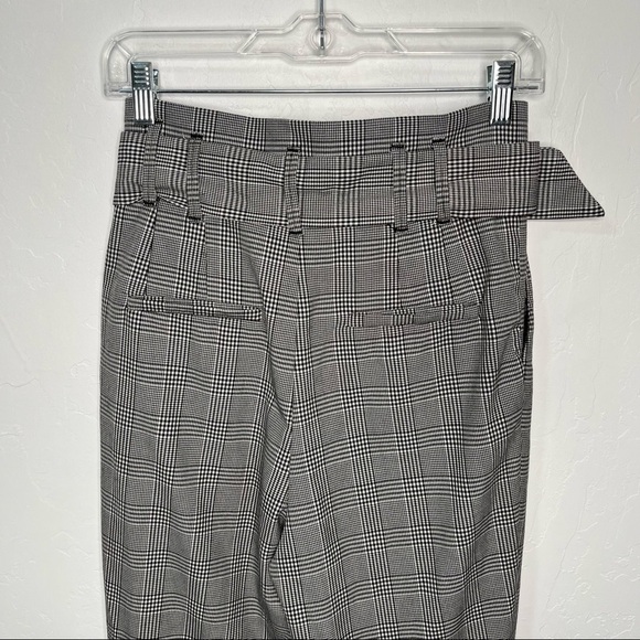 Zara Plaid Pleated High Waist Paperbag Pants Trouser Size XS - Picture 10 of 11